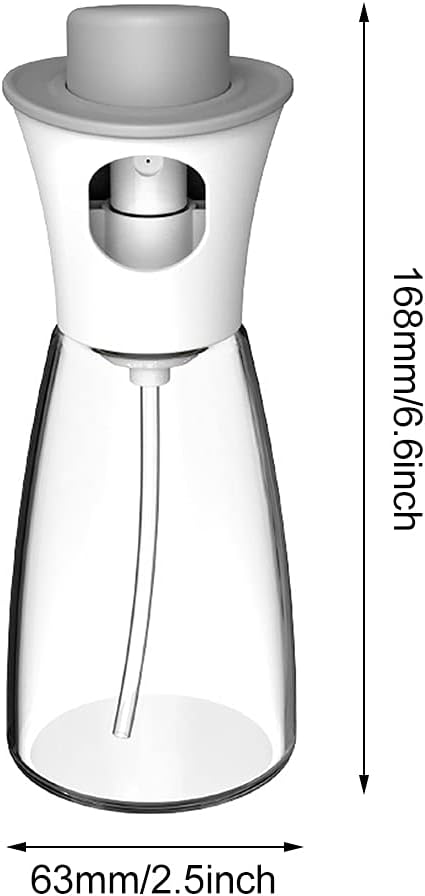 Oil Sprayer for Cooking, 180ml Glass Oil Dispenser Bottle Spray Lemon Juice Sprayer forSalad, Baking, Cleaning, Plants(white)