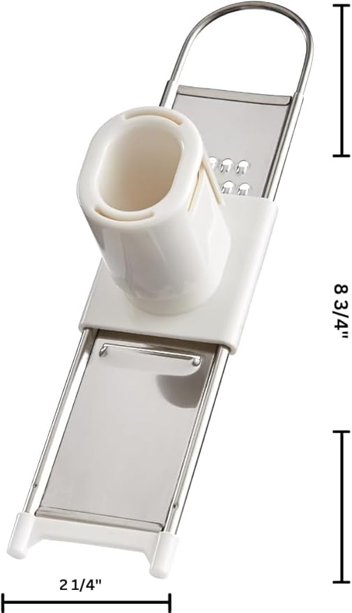 Fantes Garlic Slicer Grater, Stainless Steel, 8.75 x 2.25-Inches, The Italian Market Original since 1906