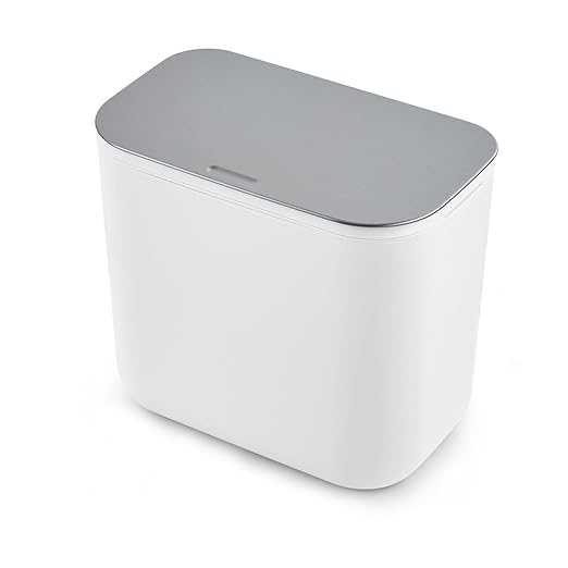 1.8 Gallon/7L Hanging Trash Can with Stainless Steel Lid, Mountable Compost Bin for Kitchen Cabinet Door, Under Sink Food Waste Container for RV, Bathroom, Office