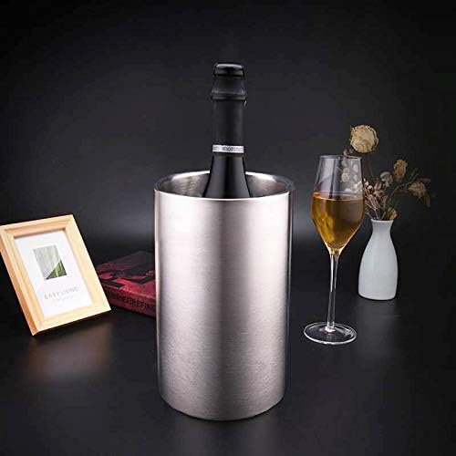 Jolitac 4 Pack Wine Chiller Bucket, Stainless Steel Double Wall Wine Cooler Bucket, Keeps Cold for Hours Wine Bottle Cooler Chiller Insulated Champagne Beer Ice Bucket (4 PCS)