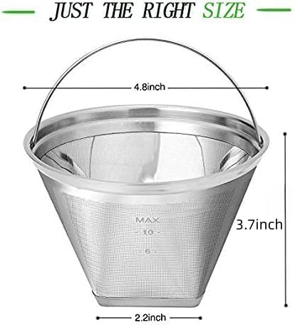YEOSEN Coffee Filter 4 Cone Coffee Filter Reusable fit for Cuisenart Ninja Hamilton Beach Brewer (Not Applicable to Ninja CE251, CF200)