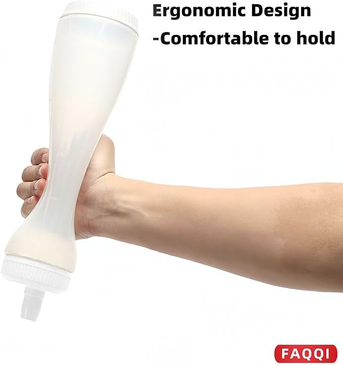 Premium Pancake Pen - Batter Squeeze Bottle for Perfect Pancake Designs | Easy-to-Clean Pancake Batter Dispenser with Drip-Free Valve | Ideal for Pancakes, Waffles, and Baking Needs White