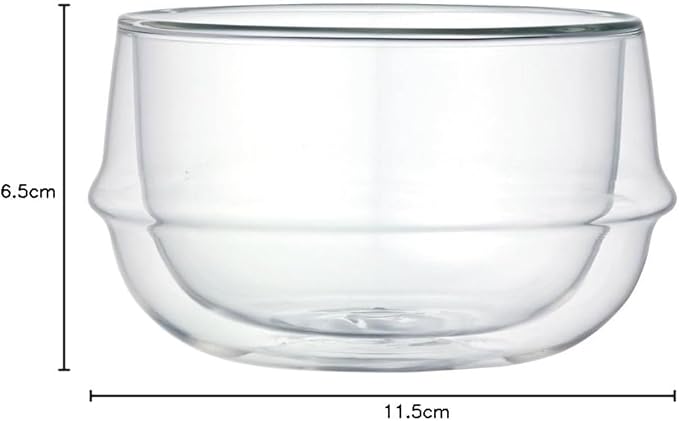 KINTO 23110 KRONOS Double Wall Soup Bowl, 11.2 fl oz (330 ml), Heat Resistant Glass, Microwave and Dishwasher Safe, Gift, Present