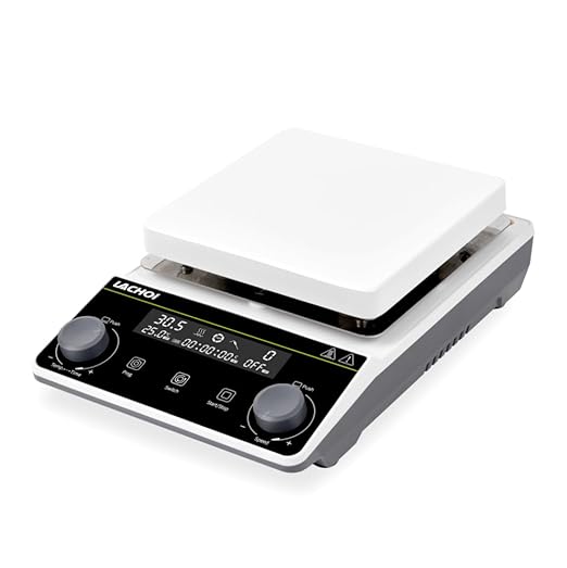 Magnetic Stirrer Hot Plate Stirrer LCD Display 300℃ Max.5L 5.9inch Magnetic Stir Plate 1600RPM Magnetic Mixer Magnetic Hotplate Stirrer with Stir Bar&Temp Probe Sensor,110V