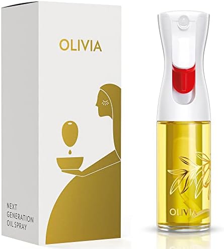 FLAIROSOL OLIVIA SIGNATURE Advanced Kitchen Oil Sprayer Technology, Fine Mist & Portion Control, Refillable Glass Olive Oil Cooking Spray Bottle for Air Fryer, Salad, BBQ, 130ml (Golden Leaves)