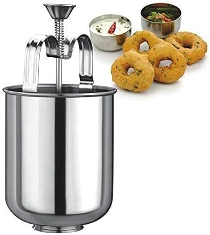 Stainless Steel MEDUVADA Maker for Perfectly Shaped & Crispy Medu Vada, Donut Maker Dispenser Medu Wada Mould South Indian Utensils