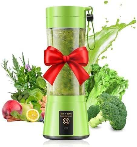 Cordless Personal Size Portable Blender - 12 Oz Blender for Smoothies and Shakes with BPA Free Traveling Juice Cup, 6 Blades for Powerful Blending, Suit for Sports/Travel/Home
