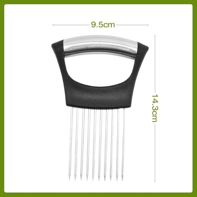 Onion Holder for Slicing, Stainless Steel Slicer Onion Cutter for Slicing, Vegetable Cutter for Potato and Tomato, Lemon Avocados, Eggs, Food Slicer Assistant Tool (1 PCS)