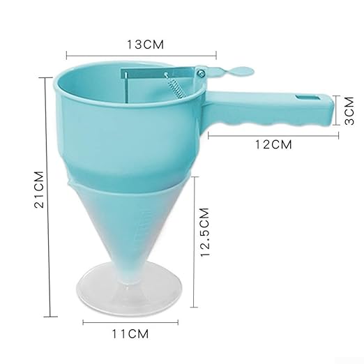 FABULETTA Pancake Batter Dispenser with Plunger for Small Octopus Balls, ABS Cake Dispenser Funnel for Takoyaki, Cupcakes, Muffins, Dishwasher Safe Kitchen Tool(C)