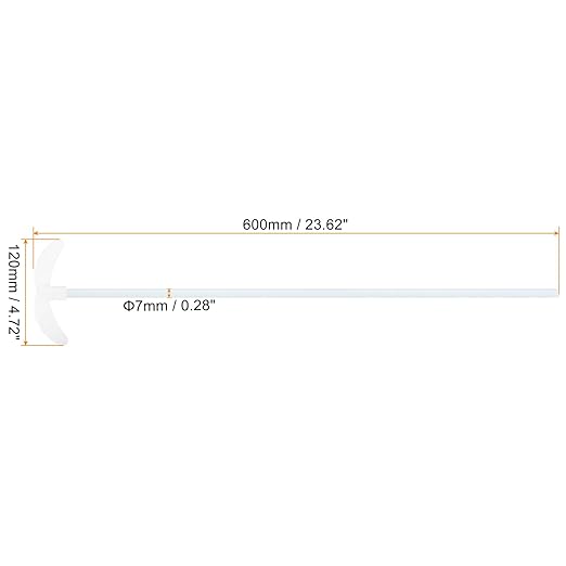 MECCANIXITY PTFE Electric Stirring Rod 600x120mm Length Overhead Stirrer Mixer Shaft with Foldable Paddle for Lab