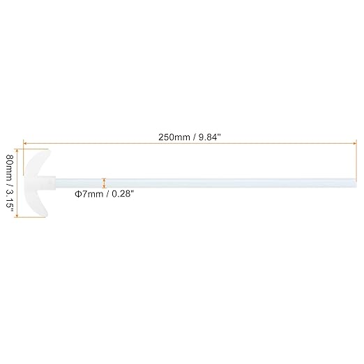 MECCANIXITY PTFE Electric Stirring Rod 250x80mm Length Overhead Stirrer Mixer Shaft with Foldable Paddle for Lab