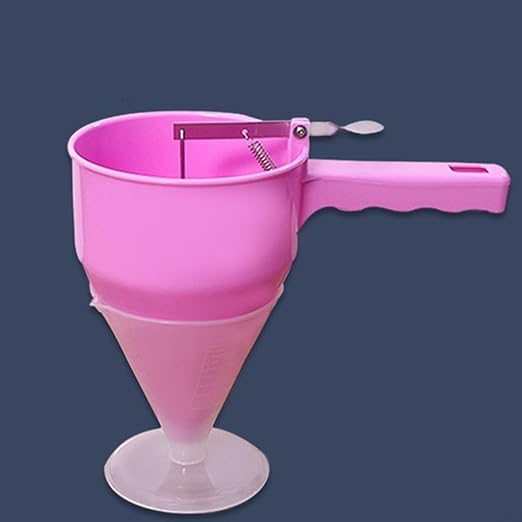 FABULETTA Pancake Batter Dispenser with Plunger for Small Octopus Balls, ABS Cake Dispenser Funnel for Takoyaki, Cupcakes, Muffins, Dishwasher Safe Kitchen Tool(B)