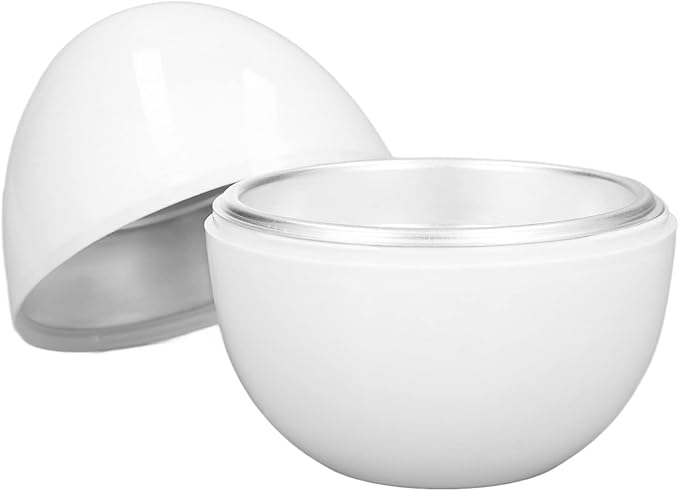 Fdit Hard Boiled Egg Cooker, 4 Eggs Capacity, Microwave Egg Steamer, ABS Material, White, Compact Design, Egg-Shaped