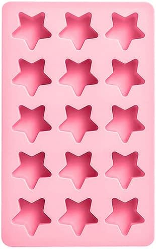 Cute Ice Cube Trays Silicone Chocolate Mold Wax Melt Molds Easy Release Ice Trays Non-Stick Chocolate Soap Pudding Jello Ice Cube Tray (Star)