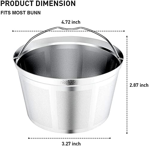 coffee filter reusable 8 10 12 cup basket replacement filter-stainless steel Permanent coffee filter Suitable for Bunn coffee brewer