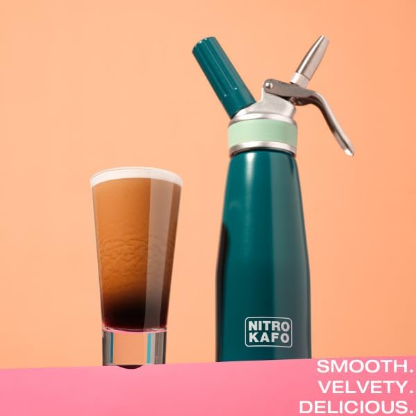 Premium 1L Nitro Coffee Maker, Aluminum Nitro Cold Brew Coffee Maker with Nitro Diffuser Nozzle & Cold Brew Pitcher for Making Nitro Cold Brew, 1 Quart/1L, Includes (10) N2 Cartridges