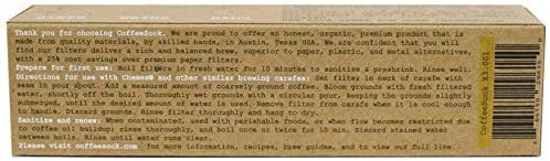 CoffeeSock ’The Original’ Reusable 100% Organic Cotton Coffee Filters - 2 pack Made to Fit Chemex® 3 cup | Coffee Sock Cloth Coffee Filter | Organic Cotton Alternative – Zero-waste - Eco-Friendly X3