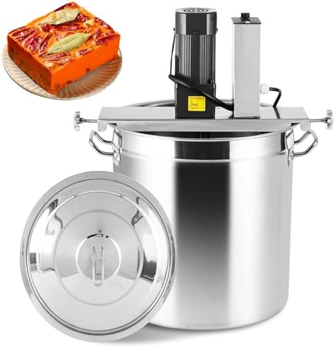 Automatic Pot Stirrer Mixer, 20L/50L/90L Commercial Food Mixer, Adjustable Speed Stainless Steel Stand Mixer, 4-Blade Scraper for Hot Pot Sauce & Soup Mixing