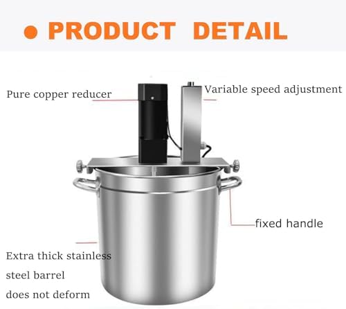 Automatic Pot Stirrer, Electric Mortar Mixer for Cooking, Adjustable Speed 40L Jam Mixer with 4-Blade Scraper, Portable Kitchen Tool