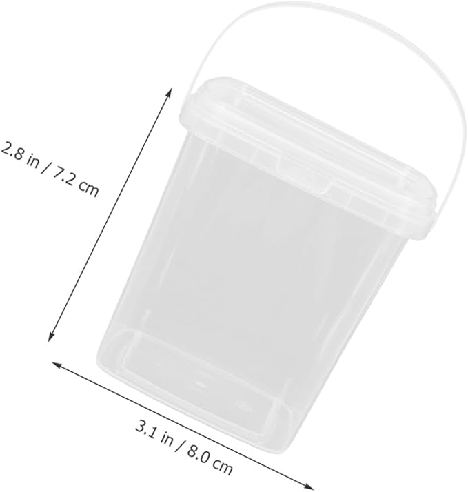 UPKOCH Thickened Square Ice Cream Buckets with Lids 3.14X3.14X2.83 Inch Reusable Ice Cube Storage Containers for Kitchen Freezer Food Preservation 10-Pack