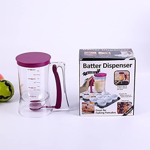 Pancake Cupcake Batter Dispenser for Waffles, Muffin Mix, Crepes, Cake Purple