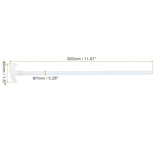 MECCANIXITY PTFE Electric Stirring Rod 300x40mm Length Overhead Stirrer Mixer Shaft with Foldable Paddle for Lab