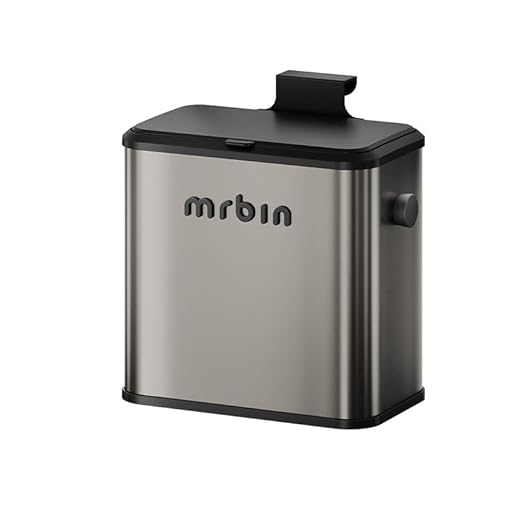 MRBIN Stainless Steel Compost Bin Countertop with Lid, Hanging Trash Can for Kitchen Cabinet Door, Indoor Recycle Basket Food Waste Scrap Dustbin for Kitchen Under Sink with Inner Bucket