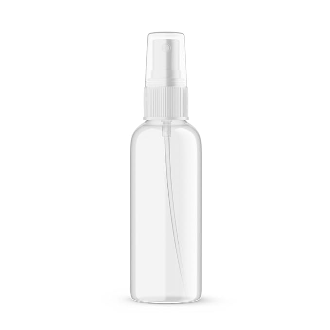 SEVENHEAD Clear Plastic Essential Oil Spray Bottle Four Size - 1oz, 1.7oz, 2oz and 3.4oz, Small Spray Bottle with Plastic Sprayer - Set of 4