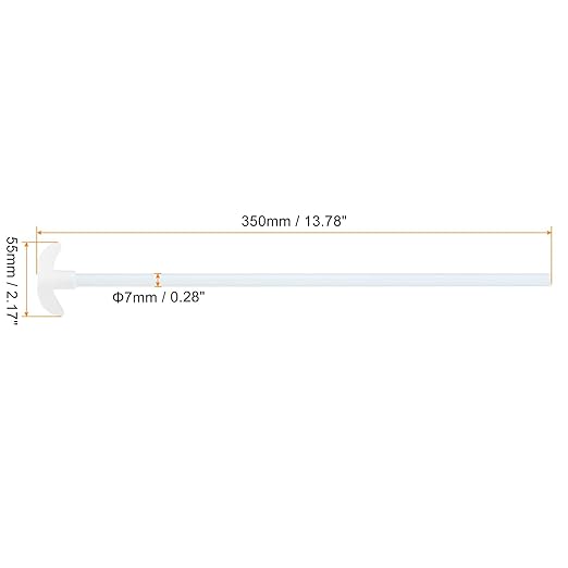 MECCANIXITY PTFE Electric Stirring Rod 350x55mm Length Overhead Stirrer Mixer Shaft with Foldable Paddle for Lab