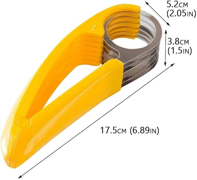 Guyuyii Banana Slicer Tool for Kids | Safer Than Knife ABS Plastic + Stainless Steel Cutter for Cereal, Oatmeal & Dehydrator Chips | Uniform Slices for Healthy Snacks | Dishwasher Safe Kitchen Gadget