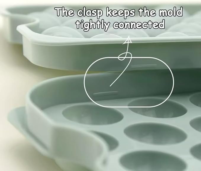 Ice Cube Tray with Lid, Bin, and Shovel, Reusable 3 Pack Sphere Mold For Cocktails, Coffee, Ice Cream