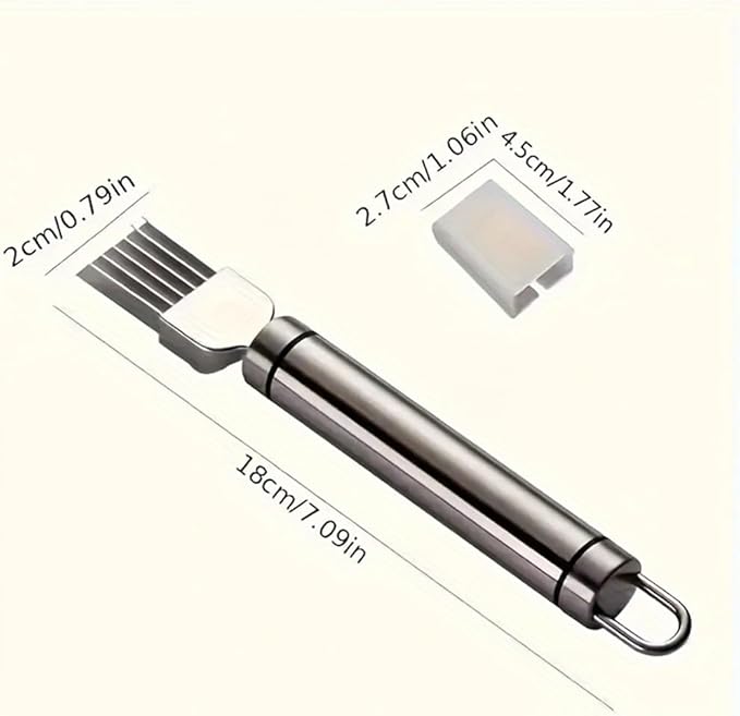 Green Onion Slicer, Multi-Blade Kitchen Herb Cutter, Professional Scallion Shredding Tool (1, Silver and black)