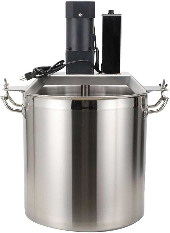 Automatic Food Mixer 40L/10.5 Gal Sauce Stirrer Frying Machine Electric Mixer Machine Commercial Pot Seasoning Bottom Soup Sauce Stirrer for for Making Jam, Sauce (110V)