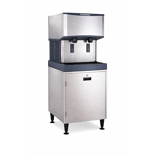 Scotsman Meridian Touchfree Countertop Nugget Ice Maker & Water Dispenser - 500 lb/Day, 25 lb Storage Bin, Stand w/Door