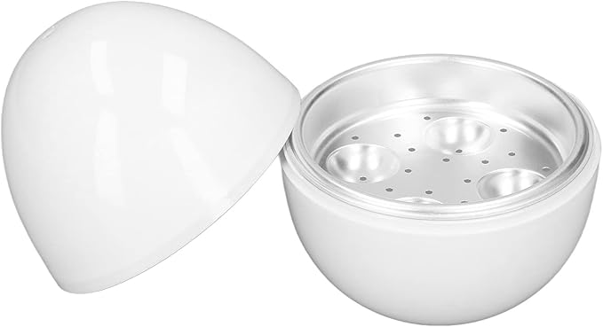 Hard Boiled Egg Cooker, Electric Egg Cooker 4 Eggs Capacity Compact Design ABS Material Egg Shape Microwave Function Egg Boiler Be for Hard Boiled Eggs, Poached Eggs