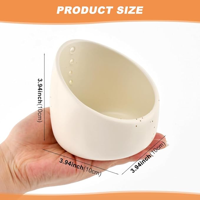 Upgrade Pottery Herb Stripper Bowl - Handmade Ceramic Peeling Cup with Round Holes, Efficient Leaf Removal Tool for Kale, Cilantro, Thyme, Parsley, Kitchen Gadget(White)