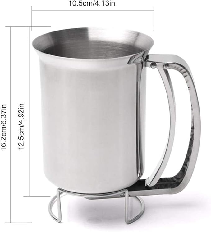 Stainless-Steel Pancake Batter Dispenser Handheld Pancake Batter Dispenser - 900ML Professional Batter Funnel Kitchen Tool for Baking Cake Cupcakes Crepes Waffles Pancake