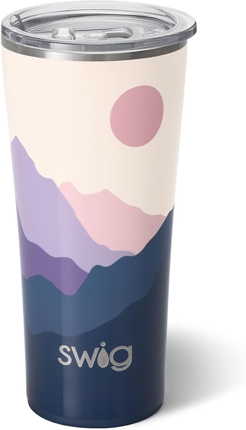 Swig Life 22oz Insulated Tumbler, Travel Coffee Tumbler with Lid, Cup Holder Friendly Travel Coffee Mug, Stainless Steel (Moonshine)