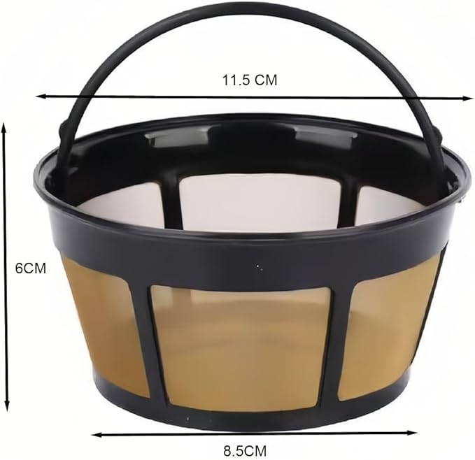 Reusable Coffee Filter for Mr.Coffee 10-12 Cup Coffee Makers, Stainless Steel Mesh Filter Basket Replacement, Washable & Dishwasher Safe, Eco-Friendly Paper Filter Alternative (1 pack)