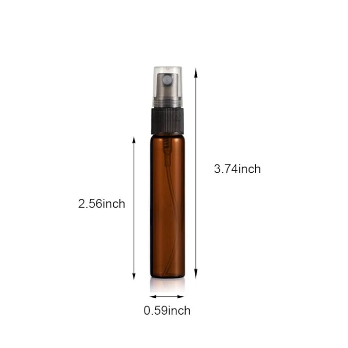 Elfenstall- 25 Pack Set 10ML Protable Refill Bulk Atomizer Spray Travel Perfume Bottle Hydrating Empty Bottle (Amber)