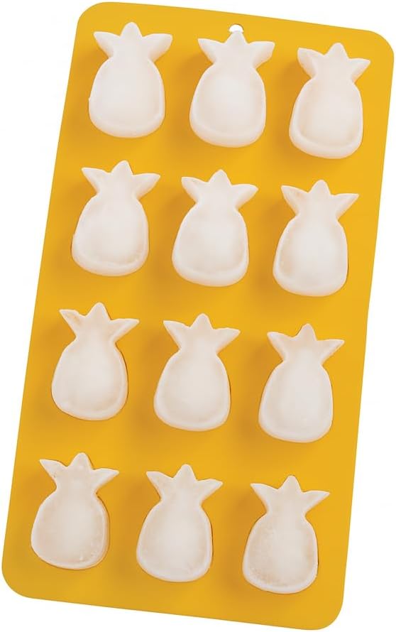 HIC Kitchen Silicone Pineapples Ice Cube Trays, Non-Stick, Set of 2, Each Tray Makes 12 Pineapples
