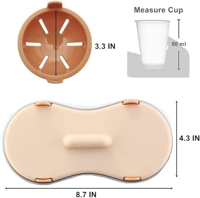 Microwave Egg Poacher, Poached Egg Cooker with Measure Cup, Dishwasher Safe BPA Free, Egg Maker Poached Egg Steamer Kitchen Gadget Mother Day Gift