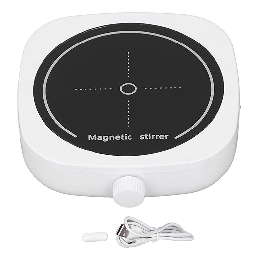 1L Magnetic Stirrer Tempered Glass Automatic Pot Stirrer Silent Mini USB Magnetic Liquid Mixer for Home 5x4.5x1.4in
