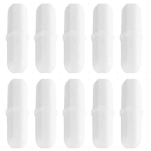 Magnetic Stir Bars,10 Pcs PTFE Magnetic Stirrer Mixer Stir Bar, 20 mm/ 0.8 Inch White Laboratory Stirrer Mixer Bar (10)