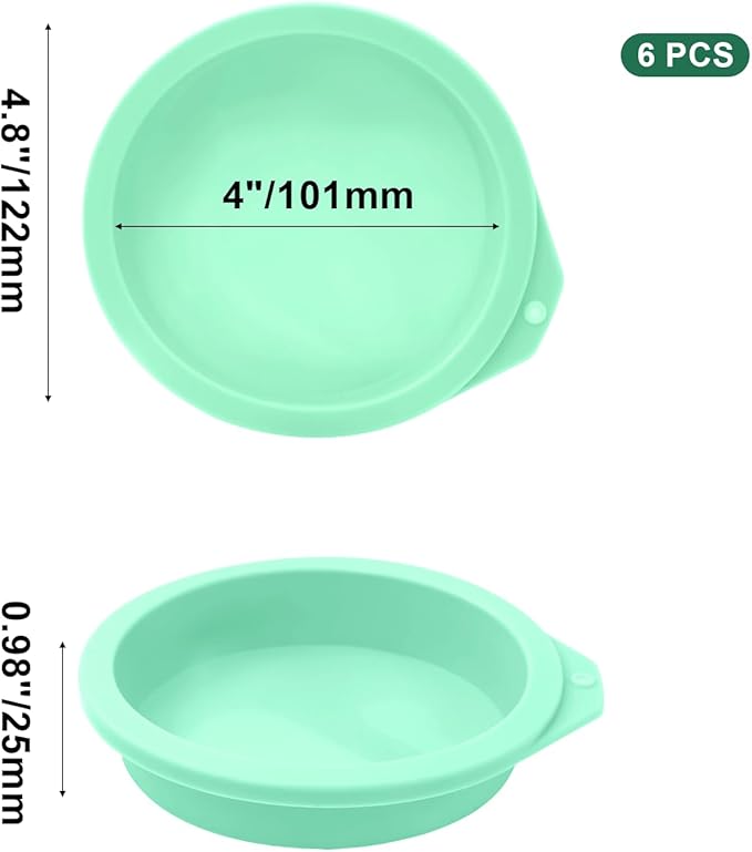 6 Pcs Air Fryer Egg Molds, Egg Silicone Bites Molds for Muffin Lids, Toast, Non-Stick Air Fryer Accessories(Green)