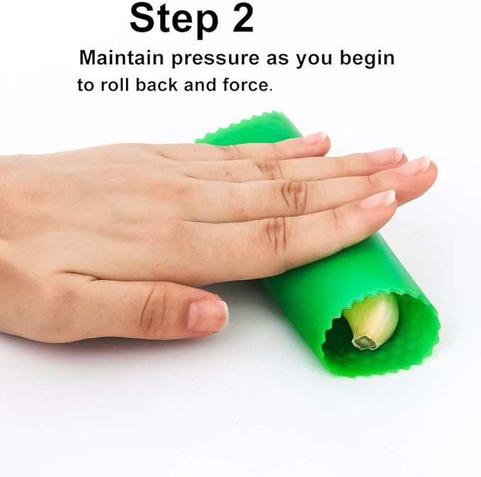 Sinnsally Garlic Peeler Skin Remover Roller Keeper,Easy Quick to Peeled Garlic Cloves with Silicone Tube Roller Garlic Peeling Kitchen Tool (Green,Red)