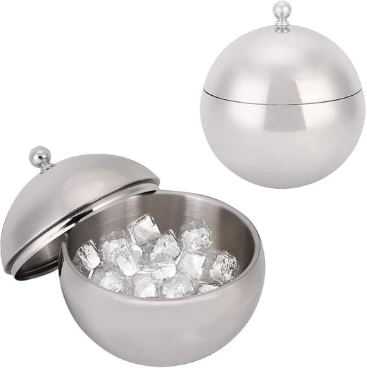 Ice Bucket with Lid Double Insulation Stainless Steel Ice Container Storage Box Household Kitchen Barrel Restaurant Bar Tableware Accessories