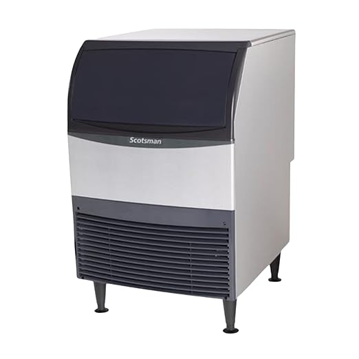 Scotsman UN324A-1 Undercounter Nugget-Style Ice Maker Machine with Bin, 340 lb Daily Production, 80 lb Storage, Stainless Steel, 115V, Air-Cooled Commercial Ice Producer