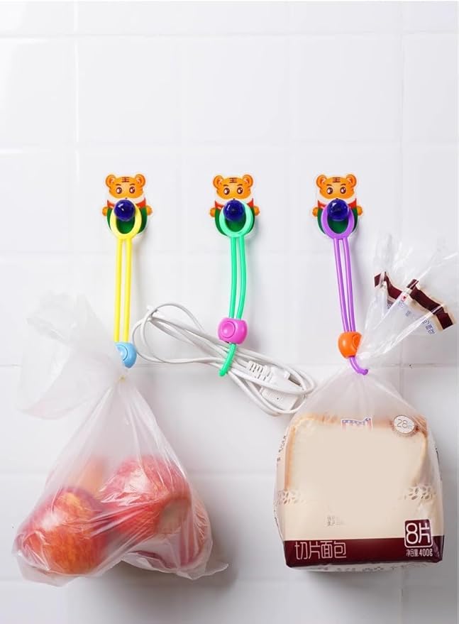 6/12pcs Chip Clips Bag Clips Food Clips, Food Bag Sealing Clips for Snack and Storage Organization, Adjustable Silicone Straps for Kitchen Gadgets Use (6 pcs)