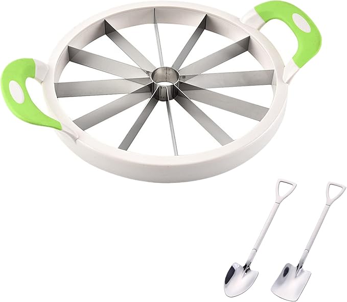 Large Watermelon Slicer Cutter Comfort Silicone Handle Watermelon Slicer Creative Melon Cutter Knife Cutting Tools(11INCH)